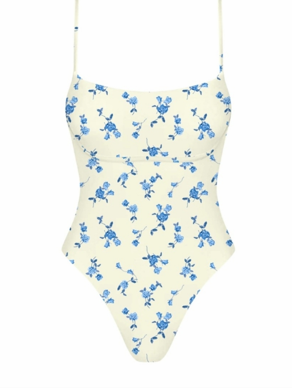 Sundaze Brunch LA Swimwear One Piece Butter Yellow Baby Blue Floral Size S